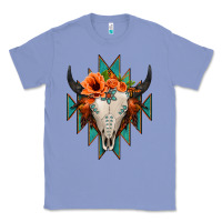 Colony Blue Aztec Turquoise Bull Skull Classic Tee - Jasminsmagicworld