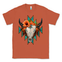 Copper Aztec Turquoise Bull Skull Classic Tee - Jasminsmagicworld