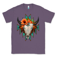 Lavender Aztec Turquoise Bull Skull Classic Tee - Jasminsmagicworld