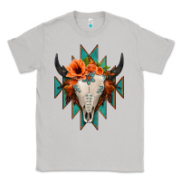 Moon Dust Aztec Turquoise Bull Skull Classic Tee - Jasminsmagicworld