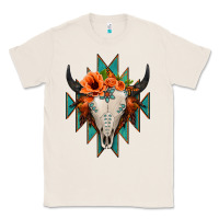 Natural Aztec Turquoise Bull Skull Classic Tee - Jasminsmagicworld
