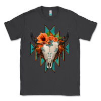 Smoke Aztec Turquoise Bull Skull Classic Tee - Jasminsmagicworld