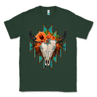 Sports Green Aztec Turquoise Bull Skull Classic Tee - Jasminsmagicworld