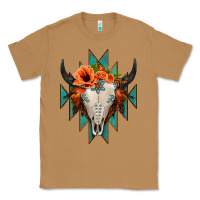 Toasted Coconut Aztec Turquoise Bull Skull Classic Tee - Jasminsmagicworld