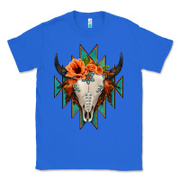 True Royal Aztec Turquoise Bull Skull Classic Tee - Jasminsmagicworld