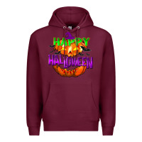 Burgundy Happy Halloween Premium Hoodie - NancyCooperArtShop