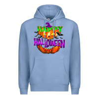 Colony Blue Happy Halloween Premium Hoodie - NancyCooperArtShop