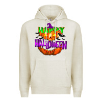 Oatmeal Heather Happy Halloween Premium Hoodie - NancyCooperArtShop