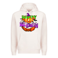 Pale Pink Happy Halloween Premium Hoodie - NancyCooperArtShop