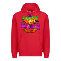 Red Happy Halloween Premium Hoodie - NancyCooperArtShop