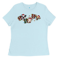 Baby Blue hohoho christmas cows Ladies Tee - RanaPortraitStore