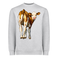 Heather Grey simmental calf Heavyweight Sweatshirt - LillyAllenDesigns