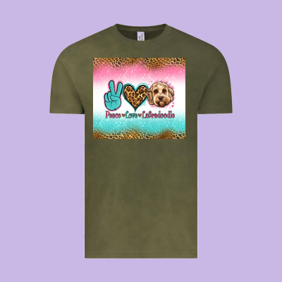 Peace Love Labradoodle Vintage Tee Designed By Jasminsmagicworld