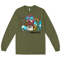 Army Green nurse life western sunflower gemstone nurse Long Sleeve Tee - JahusDesignShop