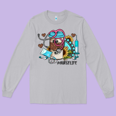 Nurse Life Western Sunflower Gemstone Nurse Long Sleeve Tee Designed By Jahusdesignshop