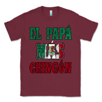 Burgundy El Papa Mas Chingon Mexican Flag Classic Tee - Jasminsmagicworld