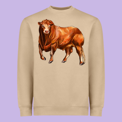 Red Angus Bull Heavyweight Sweatshirt Designed By Lillyallendesigns