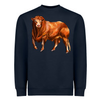 Navy red angus bull Heavyweight Sweatshirt - LillyAllenDesigns