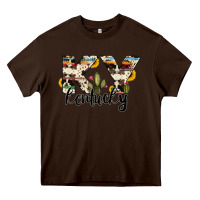 Chocolate Brown kentucky state cowhide serape cactus Heavy Core Tee - RanaPortraitStore