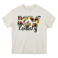 Cream kentucky state cowhide serape cactus Heavy Core Tee - RanaPortraitStore