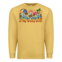 Antique Gold the beach is my happy place Premium Sweatshirt - NancyCooperArtShop