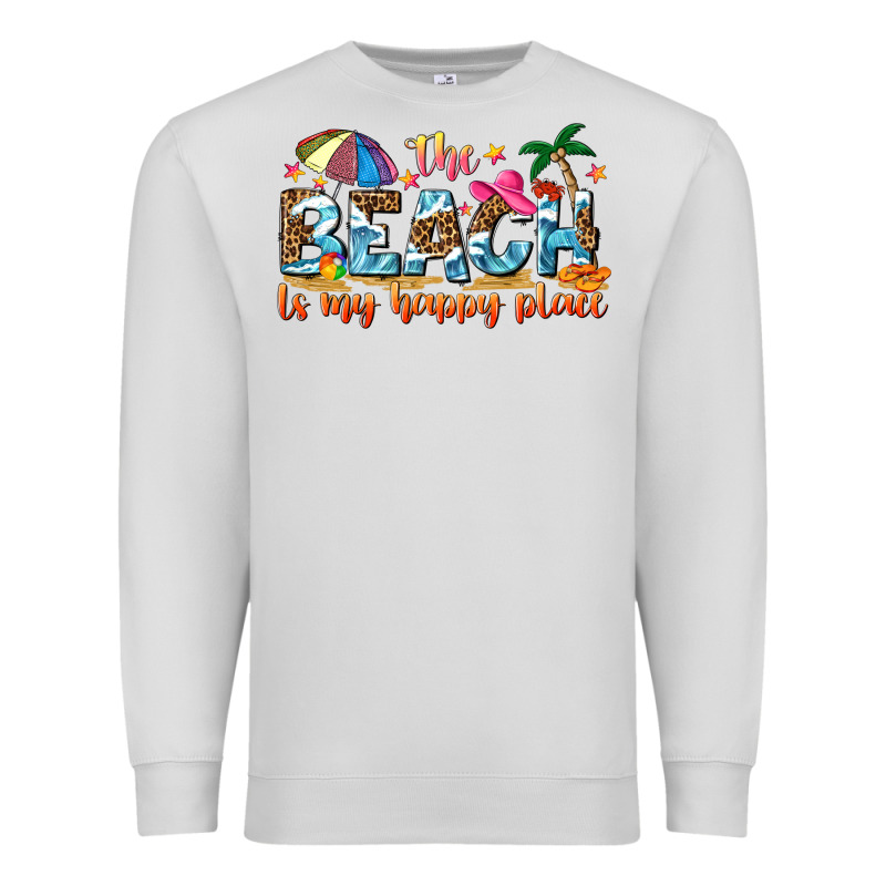 The Beach Is My Happy Place Premium Sweatshirt by NancyCooperArtShop | Teevron