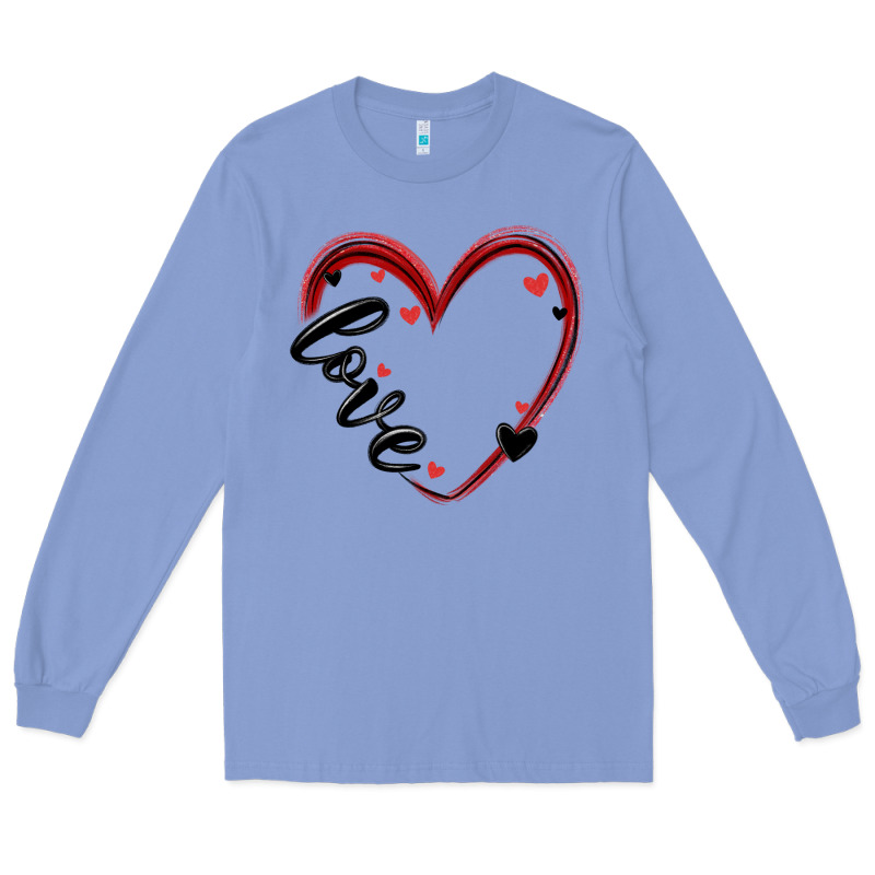 Valentines Day Heart Long Sleeve Tee by MaliasSmallBusiness | Teevron