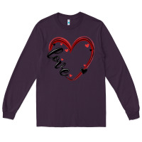 Plum valentines day heart Long Sleeve Tee - MaliasSmallBusiness