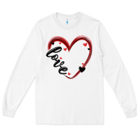 White valentines day heart Long Sleeve Tee - MaliasSmallBusiness