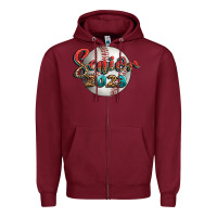 Burgundy baseball senior 2023 Zipper Hoodie - BundleAndBundleShop