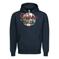 Navy baseball senior 2023 Zipper Hoodie - BundleAndBundleShop