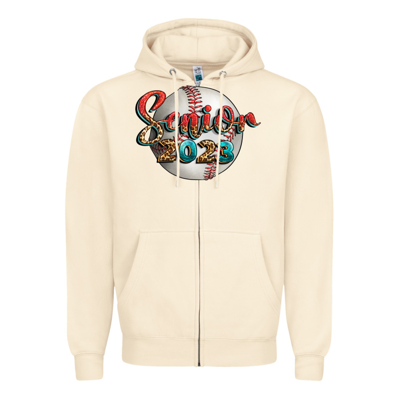 Baseball Senior 2023 Zipper Hoodie by BundleAndBundleShop | Teevron