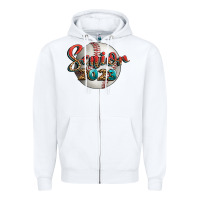 White baseball senior 2023 Zipper Hoodie - BundleAndBundleShop