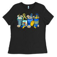 Black down syndrome coffee cups Ladies Tee - Zillion Design Studio