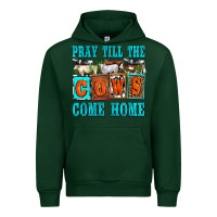 Forest Green pray till the cows come home olivia Urban Hoodie - OliviaCreatesArt