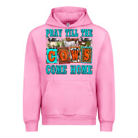 Fuchsia Pink pray till the cows come home olivia Urban Hoodie - OliviaCreatesArt