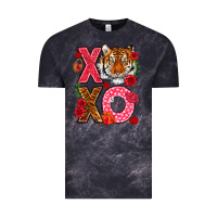 Cloud Black xoxo with tiger Vintage Tee - NancyCooperArtShop