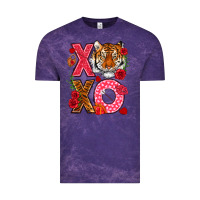 Cloud Purple xoxo with tiger Vintage Tee - NancyCooperArtShop