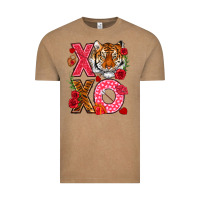 Vintage Coffee xoxo with tiger Vintage Tee - NancyCooperArtShop