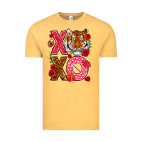Vintage Mustard xoxo with tiger Vintage Tee - NancyCooperArtShop