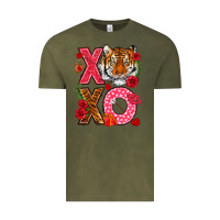 Vintage Olive xoxo with tiger Vintage Tee - NancyCooperArtShop