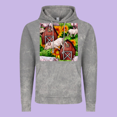 Mama And Baby Pig Vintage Hoodie Designed By Bundleandbundleshop