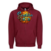Burgundy basketball senior 2023 Zipper Hoodie - BundleAndBundleShop