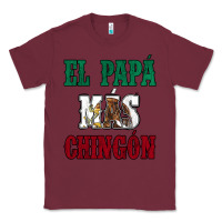 Burgundy El Papa Mas Chingon Mexican Flag Classic Tee - Jasminsmagicworld