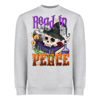 Heather Grey Read in peace Halloween Heavyweight Sweatshirt - NancyCooperArtShop
