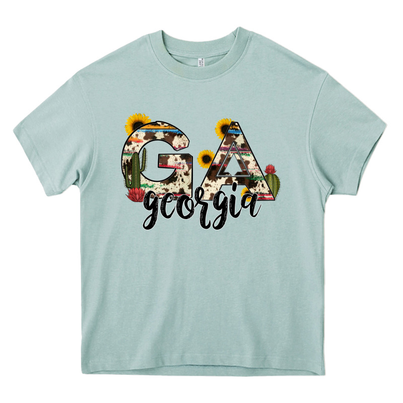Georgia State Cowhide Serape Cactus Heavy Core Tee by RanaPortraitStore | Teevron