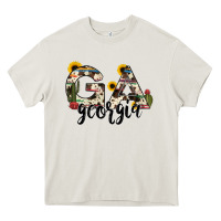 Cream georgia state cowhide serape cactus Heavy Core Tee - RanaPortraitStore