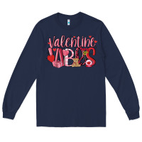 Navy valentine vibes Long Sleeve Tee - MaliasSmallBusiness