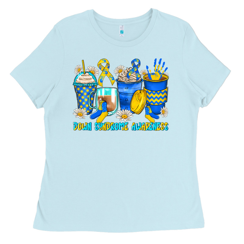 Down Syndrome Coffee Cups Ladies Tee by Zillion Design Studio | Teevron