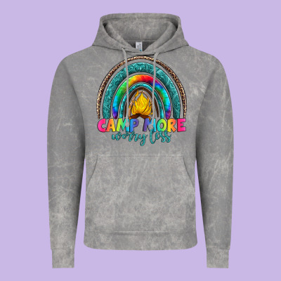 Camp More Worry Less Vintage Hoodie Designed By Artiststas